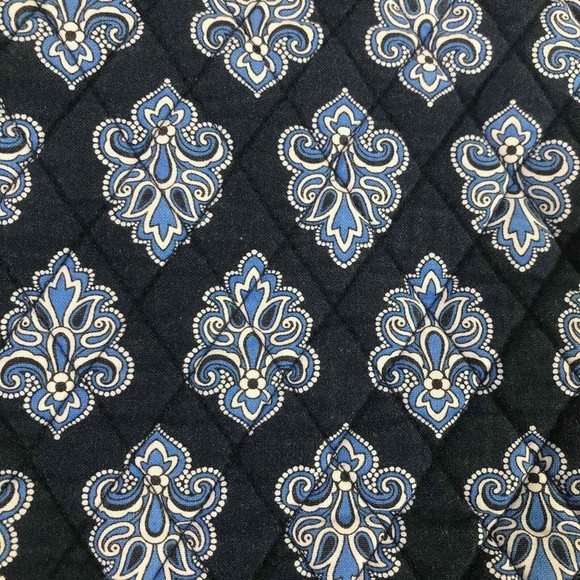 Vera Bradley Quilted Tote in Retired Calypso Blue White Bandana Print - Picture 5 of 13